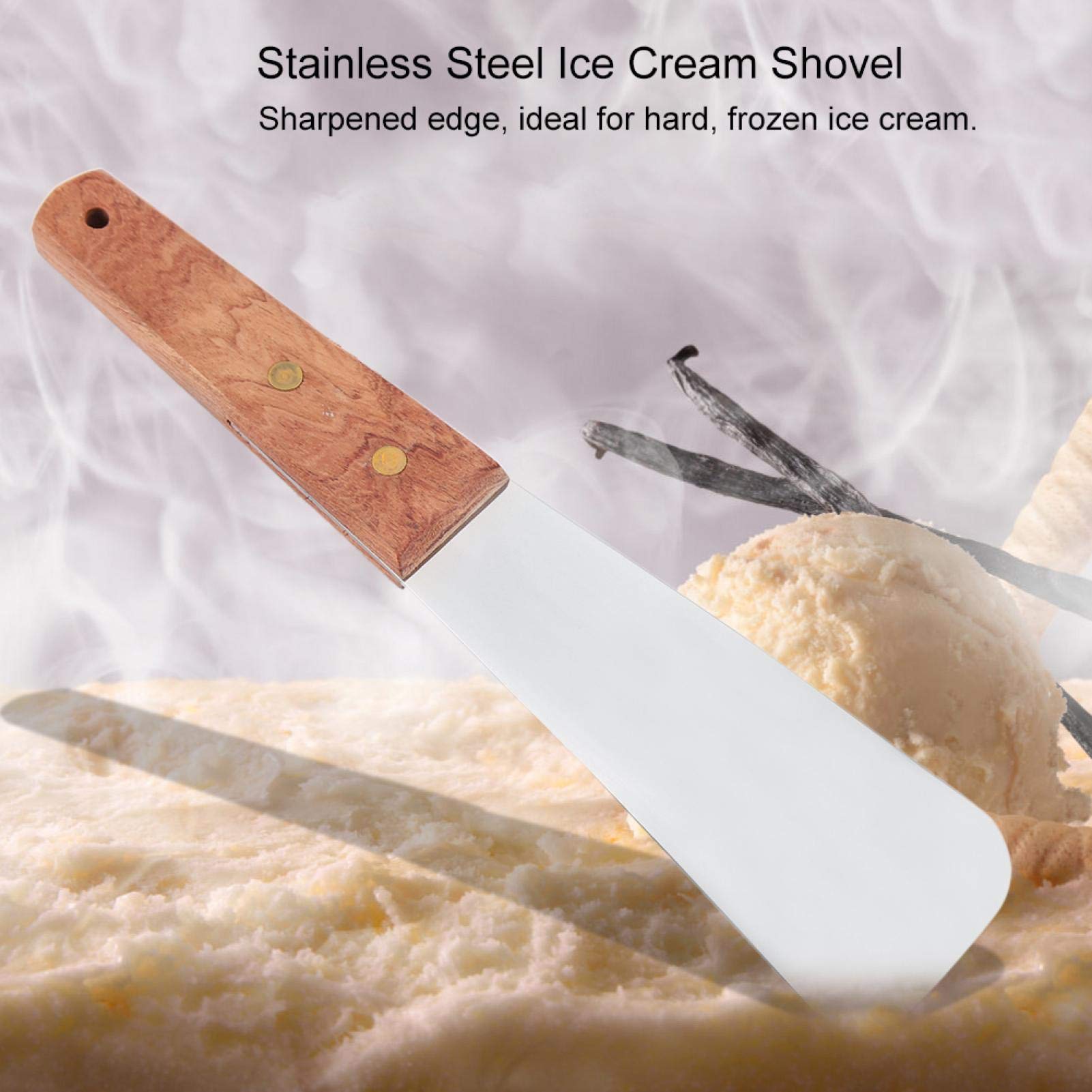 Premium Stainless Steel Ice Cream Spade - Ergonomic Smooth Handle for Easy Scooping - Perfect for Home Kitchen, Ice Cream Parlors & Dessert Shops - Durable & Dishwasher Safe