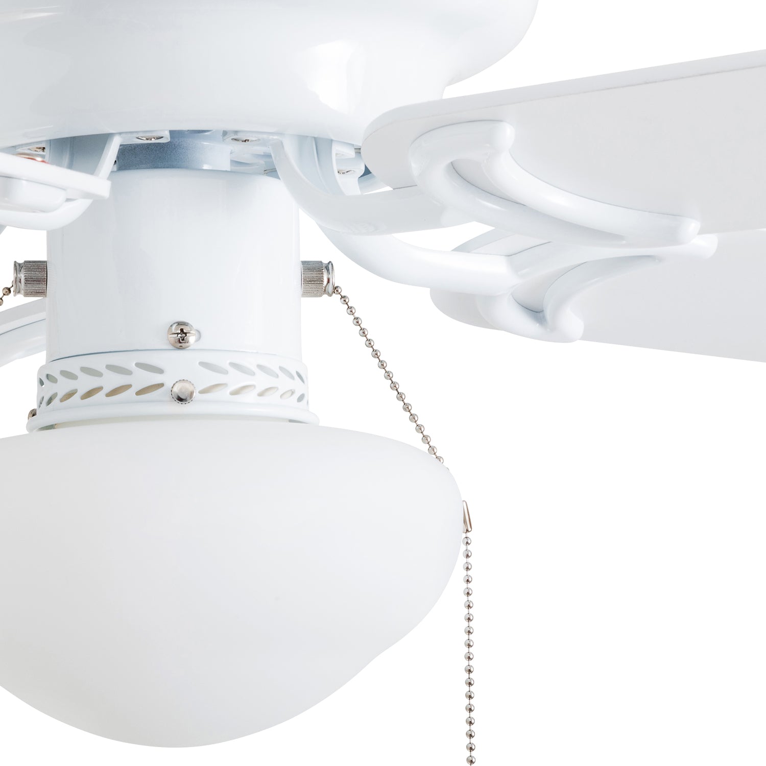 42 Inch Alvina White Ceiling Fan with Pull Chain - Energy Efficient Indoor Cooling for Living Room, Bedroom & Office