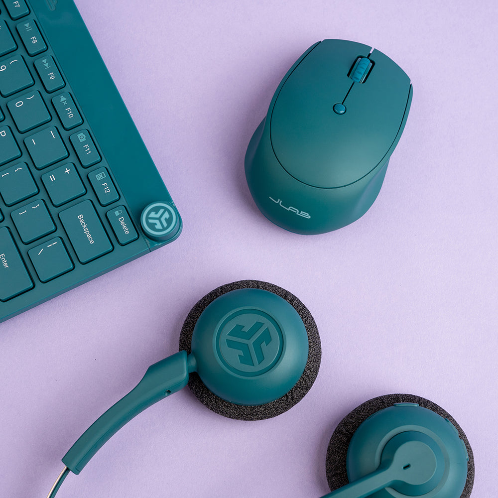 GO Work POP Wireless On-Ear Headset - Lightweight Bluetooth Headphones with Noise Cancelling Mic for Office, Commuting & Remote Work (Teal)