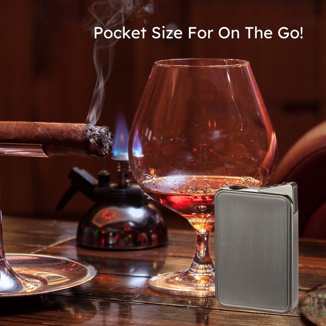 Visol Elk Single Flame Cigar Lighter in Gunmetal - Premium Windproof Butane Lighter for Cigars, Cigarettes & Outdoor Use - Perfect for Smoking, Camping & Gifts