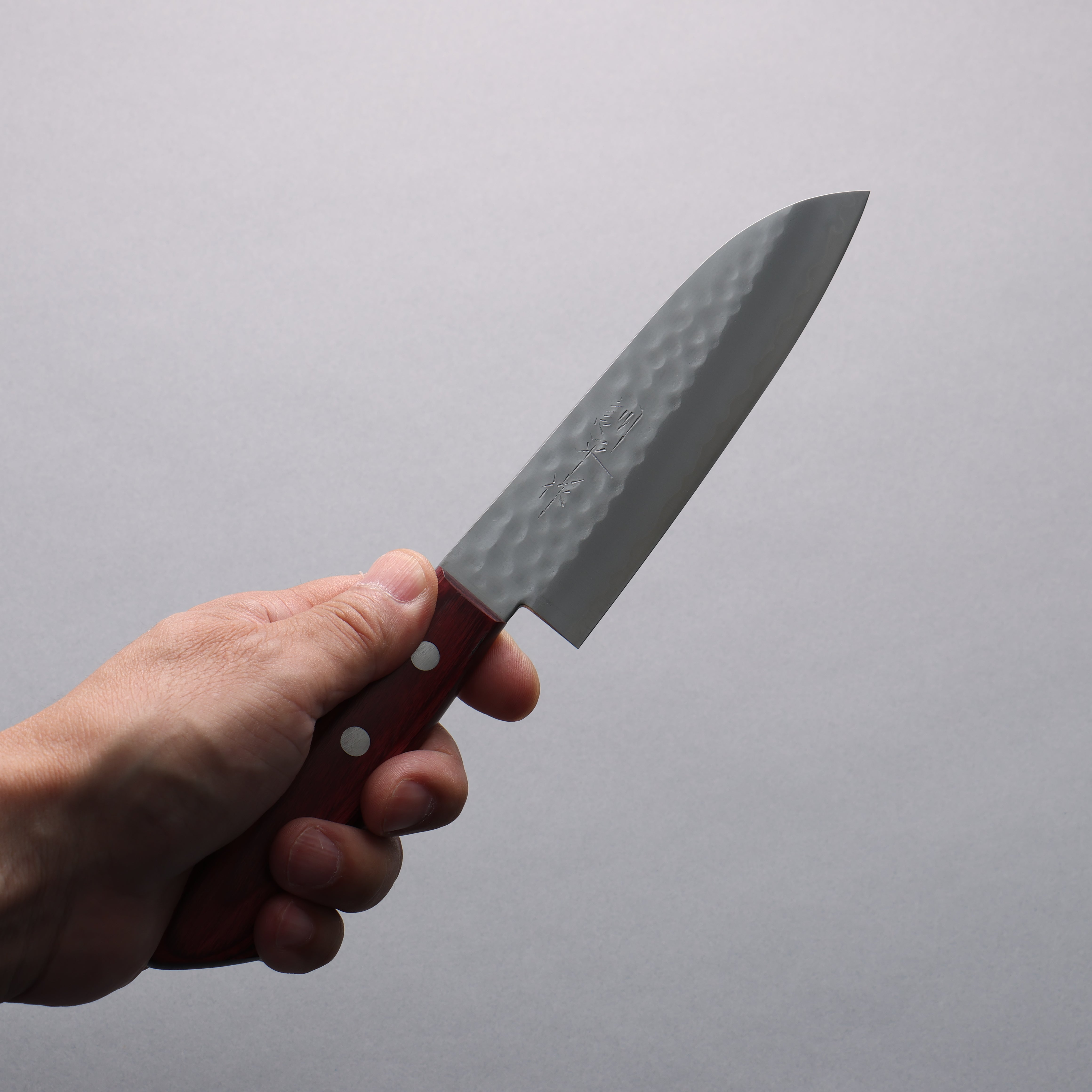 Kunihira VG1 Small Santoku Knife 130mm - Red Pakka Wood Handle Japanese Kitchen Knife for Precise Slicing, Dicing & Chopping - Perfect for Home Chefs & Professional Cooking