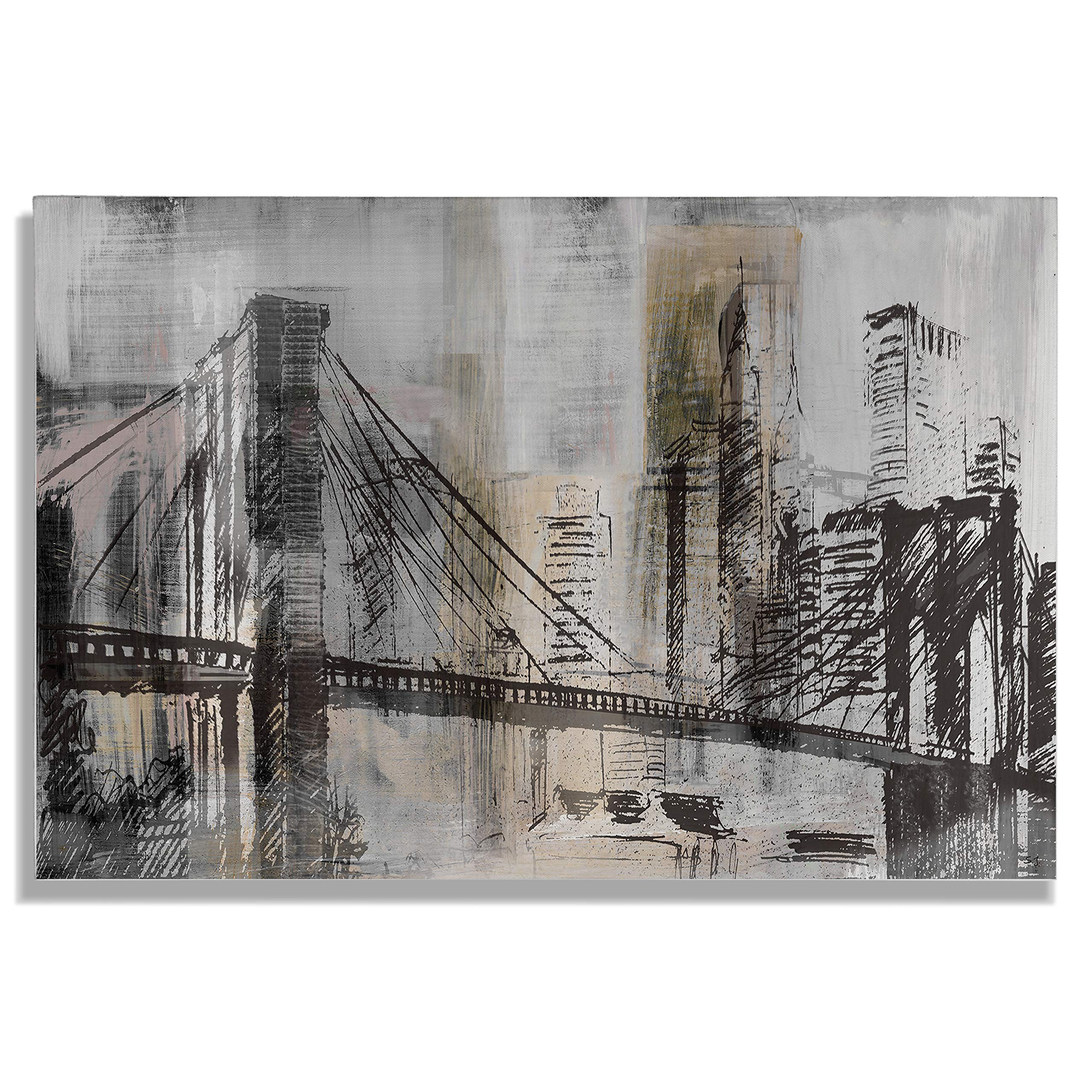 Modern Abstract Brooklyn Bridge Canvas Wall Art - 12