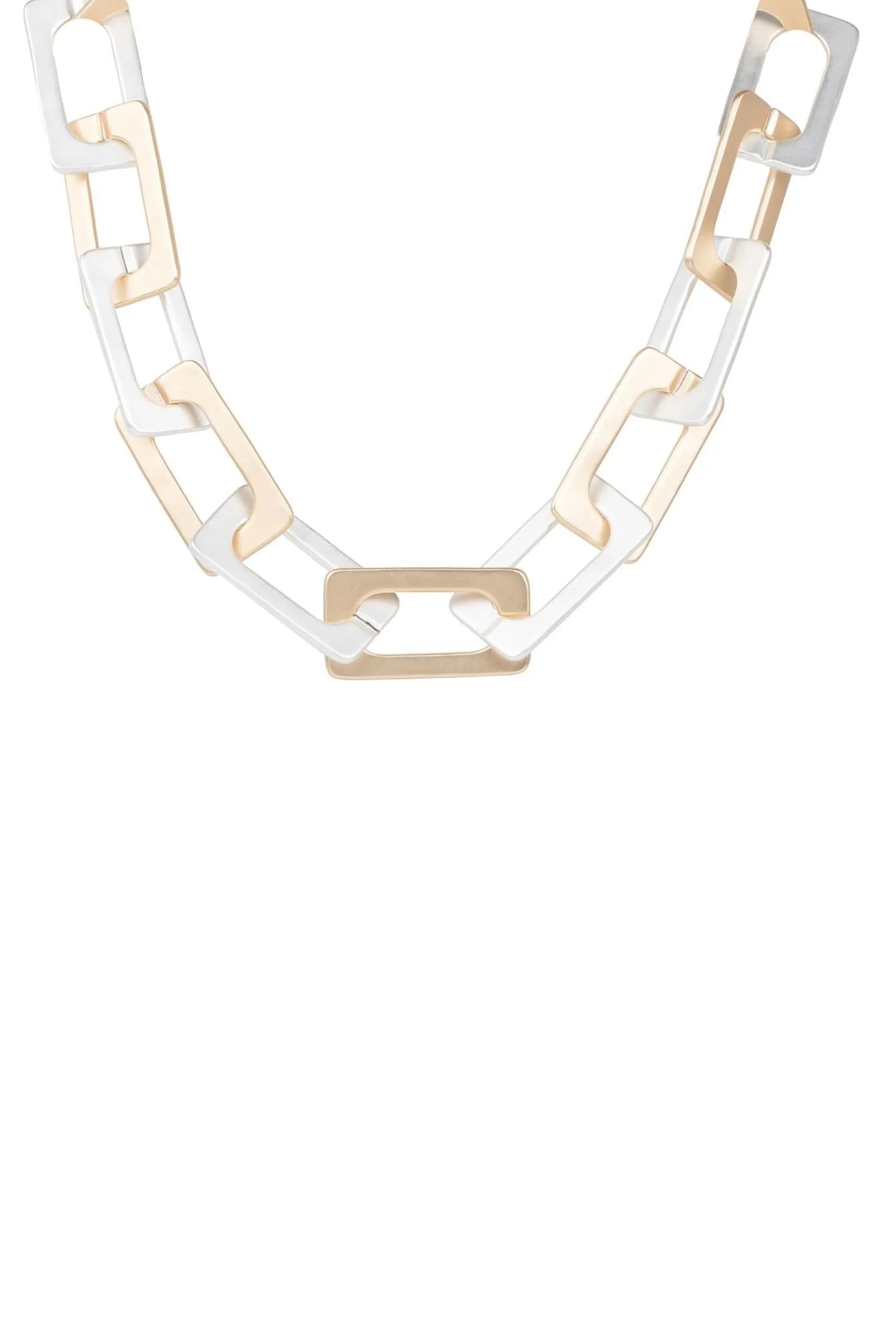 Chunky Chain Duo Necklace Set - Trendy Layered Gold & Silver Necklaces for Women - Perfect for Casual Outfits, Date Nights & Gift Giving