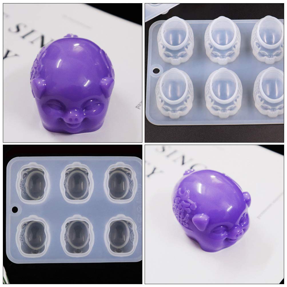 EXCEART Pig Silicone Mold for Epoxy Resin - DIY Keychain & Craft Making - Pig Shape Animal Casting Mold (White) - Perfect for Jewelry, Keychains & Home Decor Projects