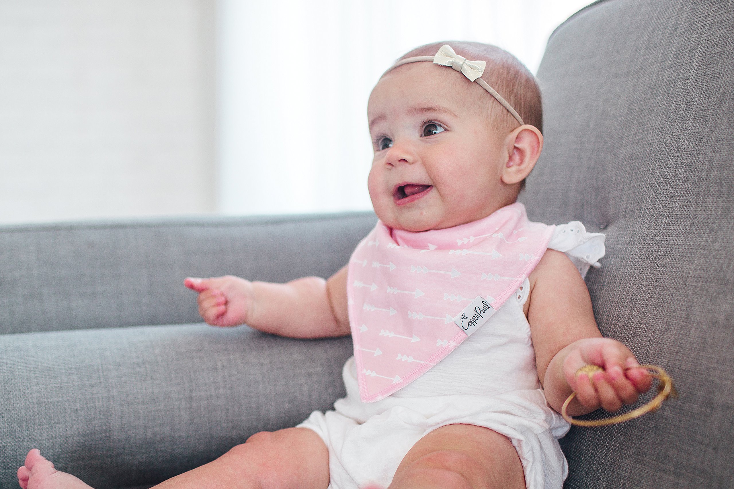 Copper Pearl Baby Bandana Drool Bibs 4-Pack - Soft Absorbent Teething Bibs for Girls, Rosie Set - Perfect for Drooling, Teething & Messy Meals