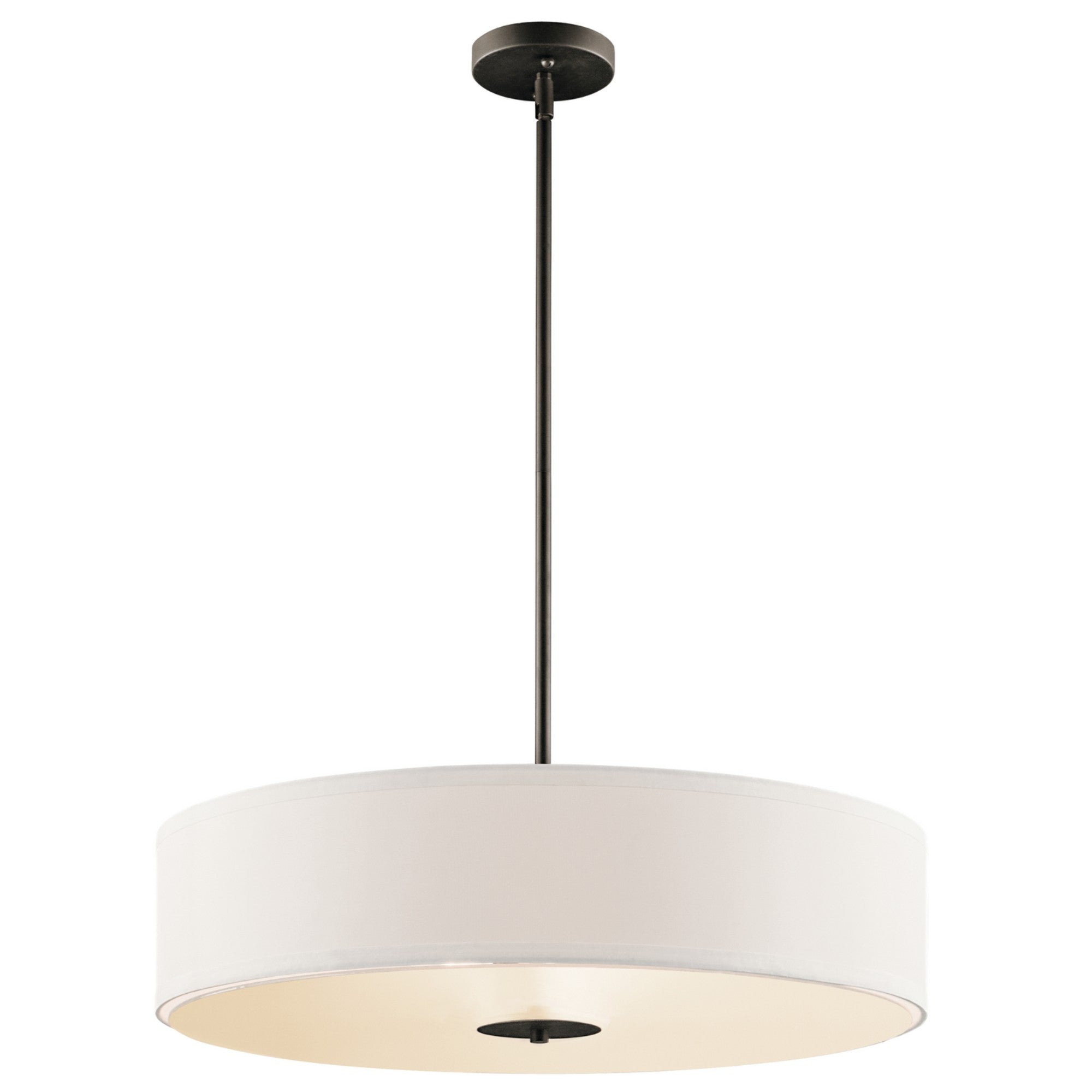 24-inch 3-Light Convertible Pendant/Semi-Flush Mount Ceiling Light Fixture in Olde Bronze Finish - Perfect for Kitchen Island, Dining Room, and Entryway Lighting