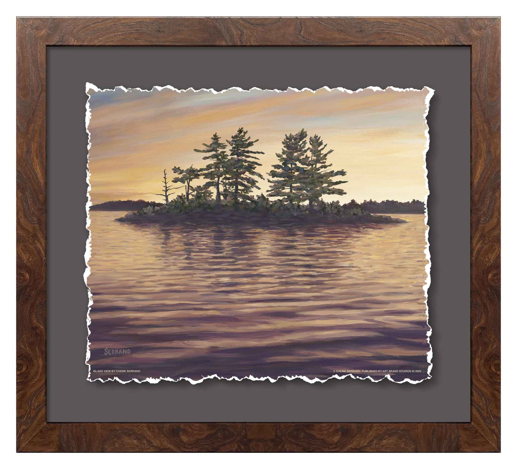 Burl Frame with White Mat