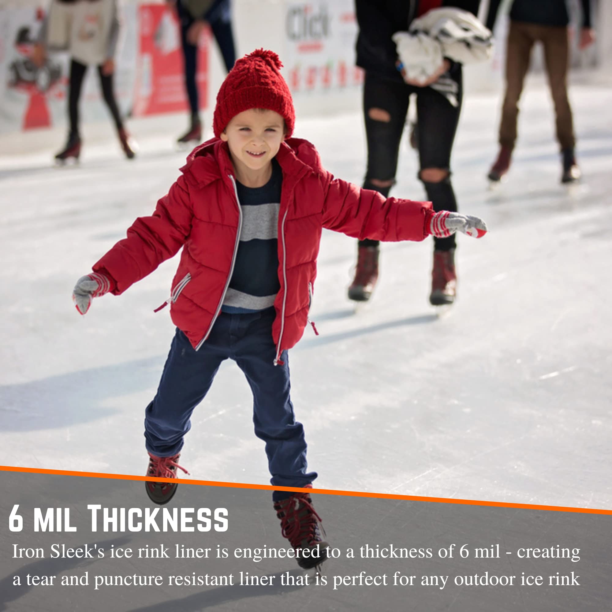 Premium 6 Mil White Plastic Ice Rink Liner - Durable Backyard Ice Skating Rink Kit for DIY Winter Fun - Perfect for Family Outdoor Activities, Hockey Practice, and Holiday Entertainment