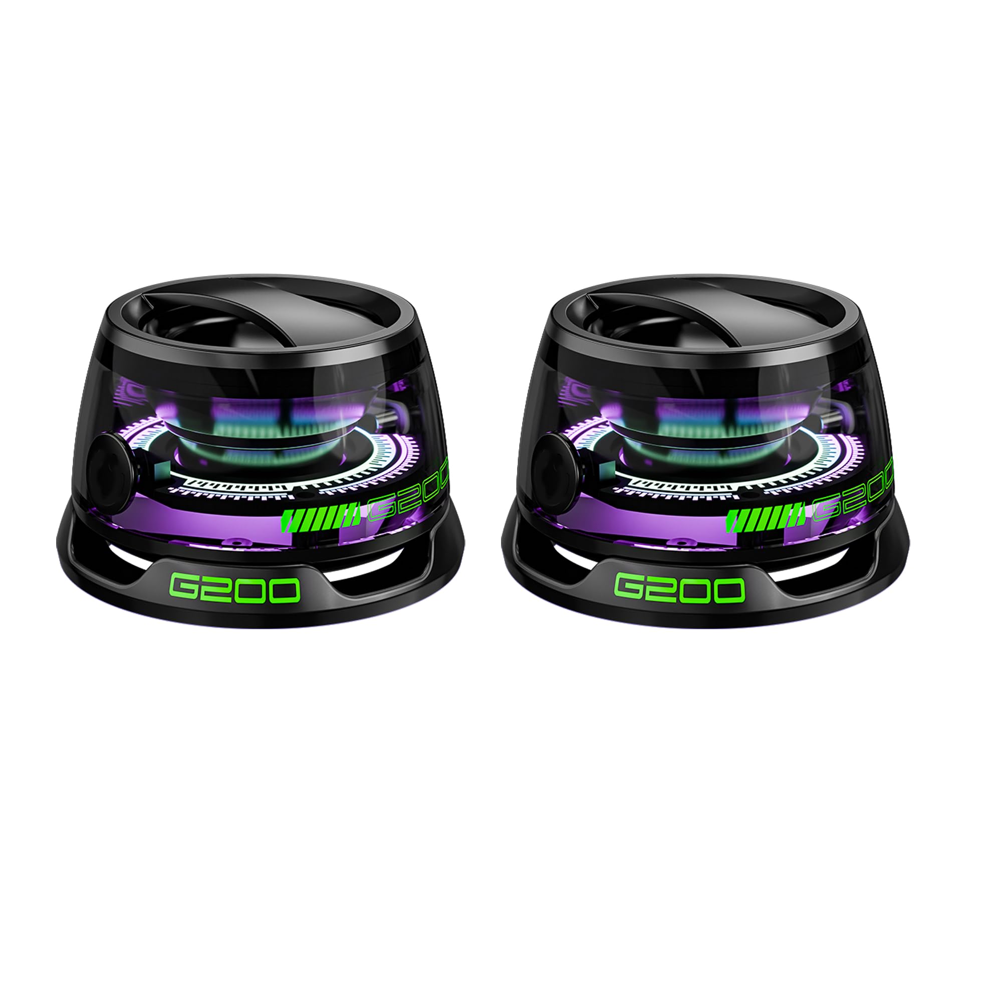 2 Pack Magnetic Bluetooth Speaker, Portable G200 Wireless Speaker with RGB LED Light Show & 3D Surround Sound - TWS Pairing, Phone Stand for iPhone & Android (Black) - Perfect for Parties, Home Decor & Outdoor Adventures