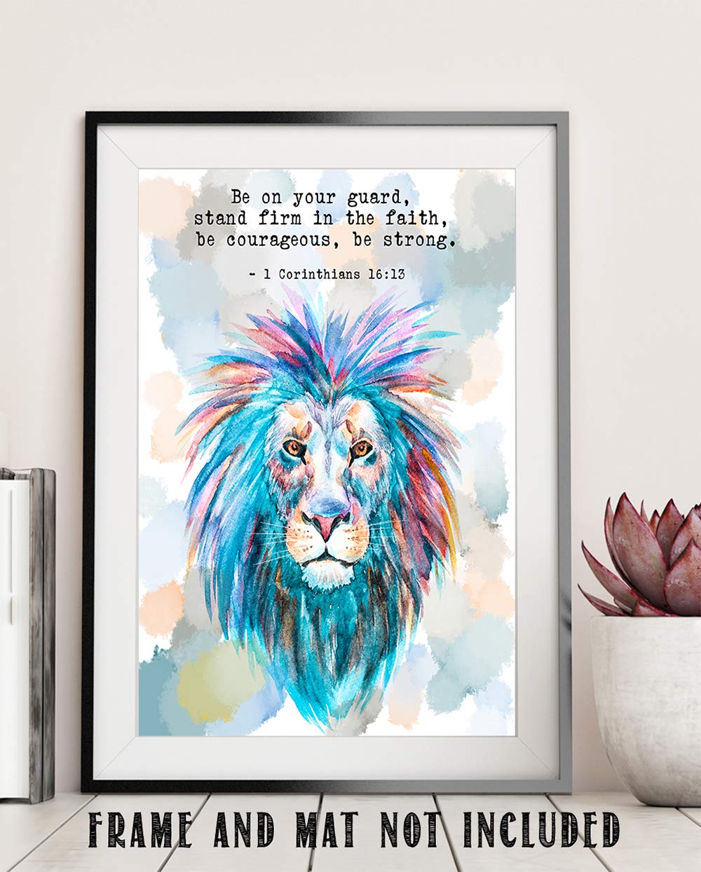 TJ Originals - 1 Corinthians 16:13-14 Bible Verse Wall Art Print, Christian Scripture Decor, Inspirational Religious Home Decor, 11x14 Framed Scripture Poster - Perfect for Living Room, Bedroom & Church Gifts