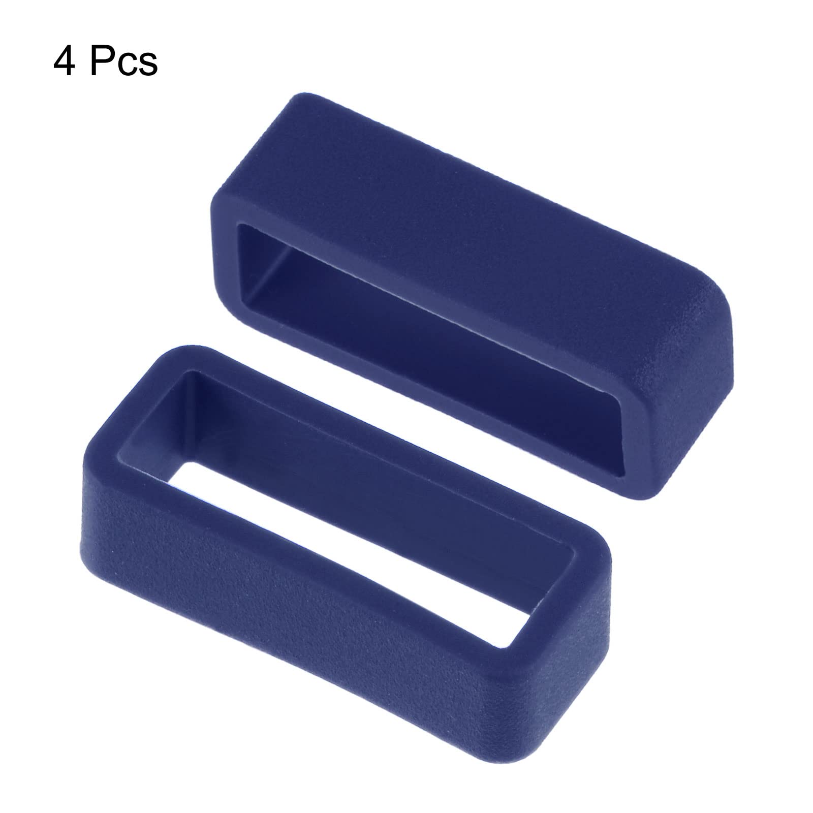 uxcell 20mm Deep Blue Silicone Watch Band Strap Loops - 4 Pcs Rubber Replacement Fastener Rings Holder Keeper for Men Women, Perfect for Sports, Fitness & Everyday Wear