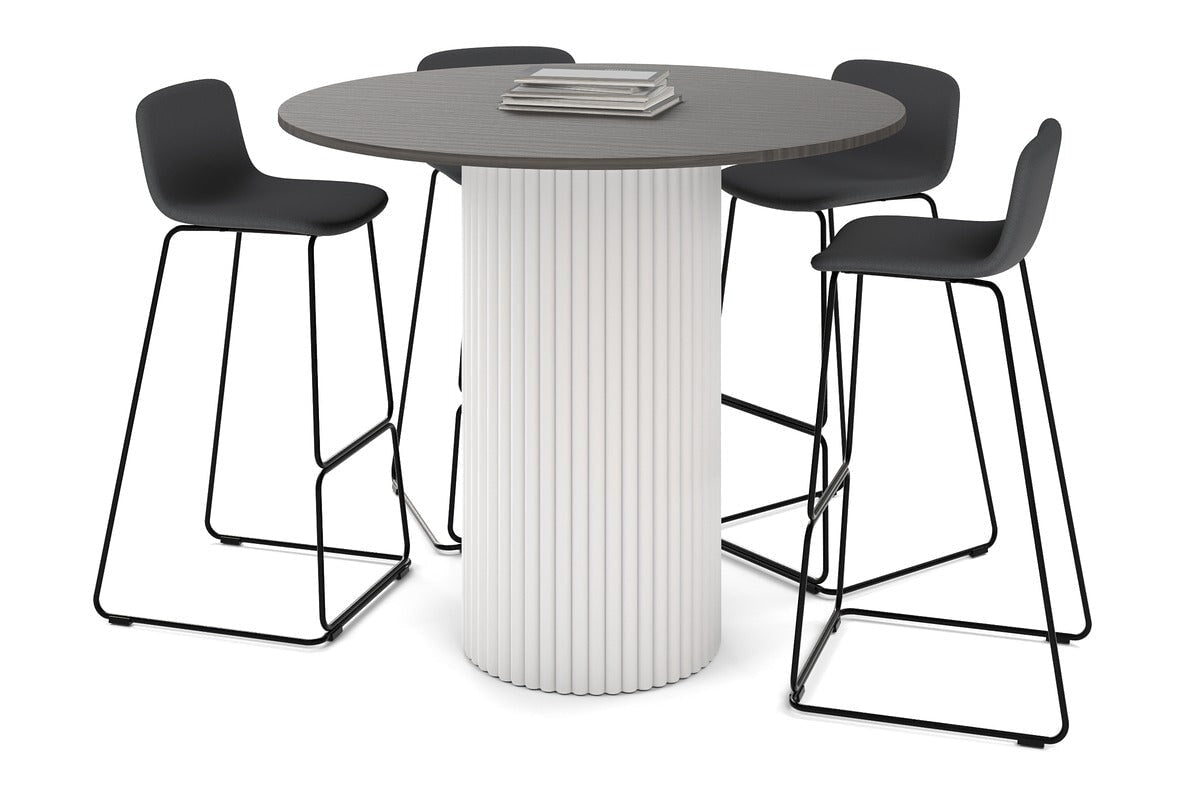 Baobab Circular Base Counter Cafe Table - 47.2 Inch Height Adjustable Bar Table for Kitchen, Restaurant & Outdoor Use - Perfect for Dining, Entertaining & Small Spaces