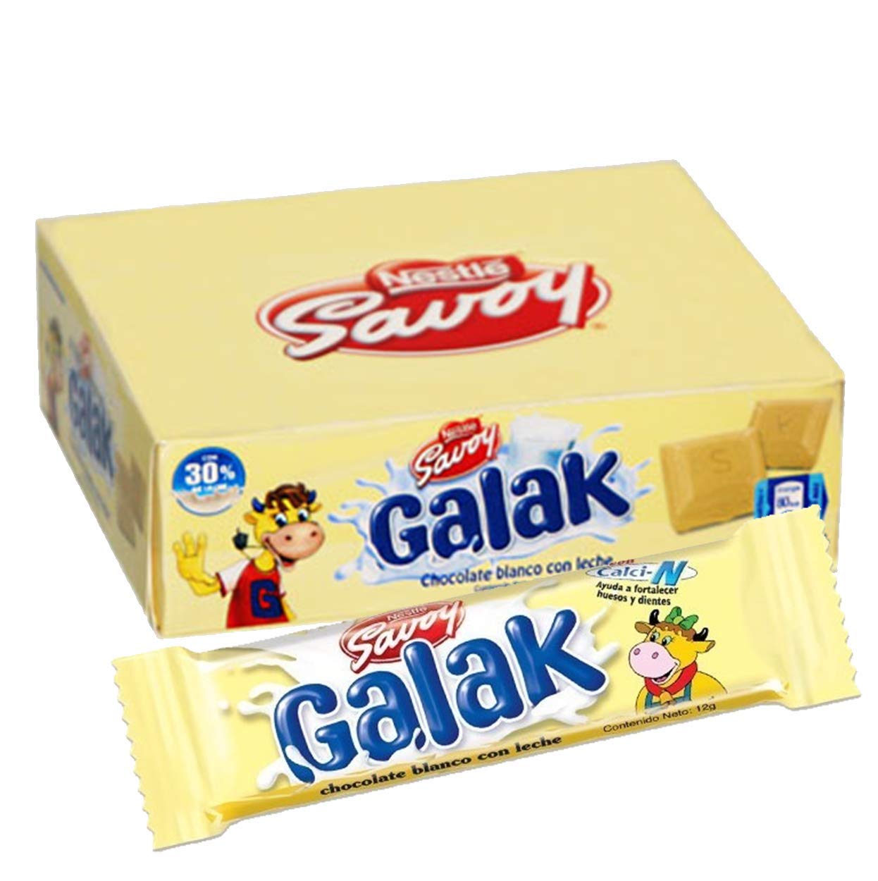 GALAK White Chocolate with Milk Bars - 12 Pack (1.06 Oz Each) - Creamy Sweet Treat for Baking, Snacking & Gift Giving