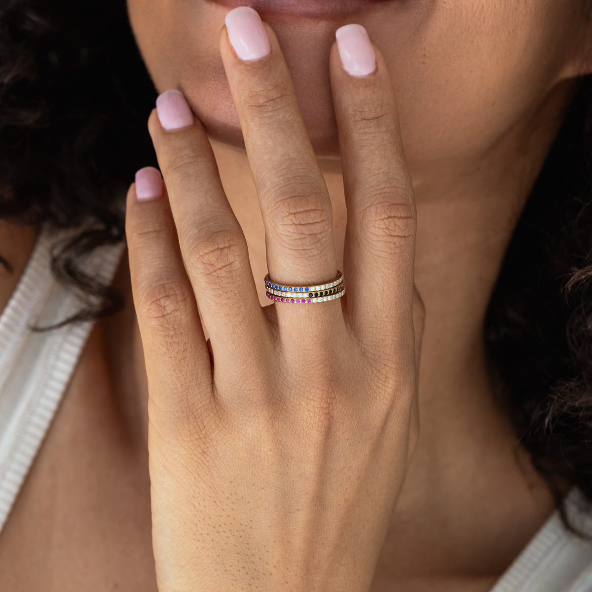 Stackable Half & Half Silicone Rings for Women - Durable & Comfortable Wedding Bands for Everyday Wear, Gym, Swimming & Travel