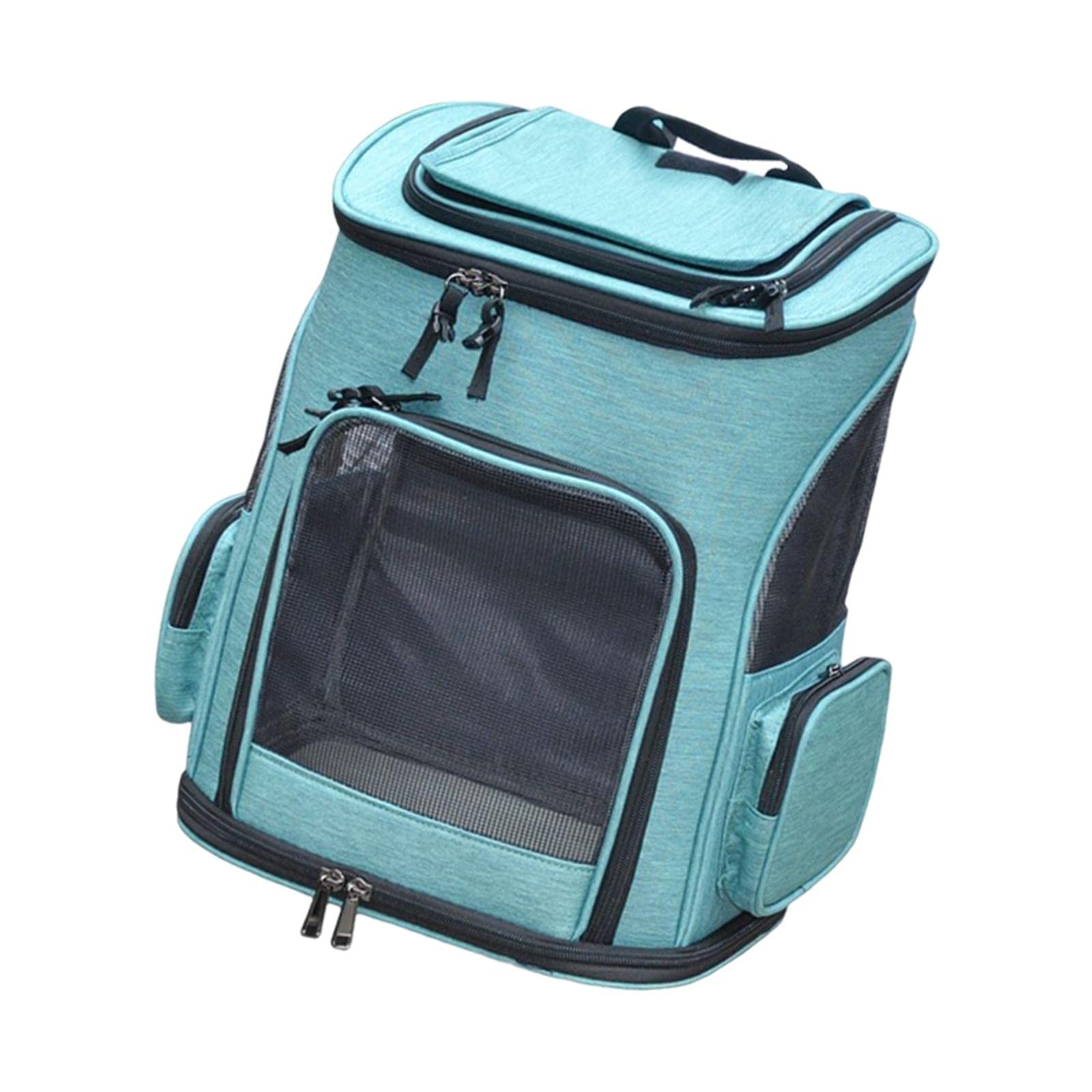 MagiDeal Foldable Lightweight Large Capacity Ventilated Mesh Pet Carrier Backpack - Portable Puppy Travel Bag for Dogs & Cats - Perfect for Outdoor Adventures, Hiking, Camping & Air Travel (Green)