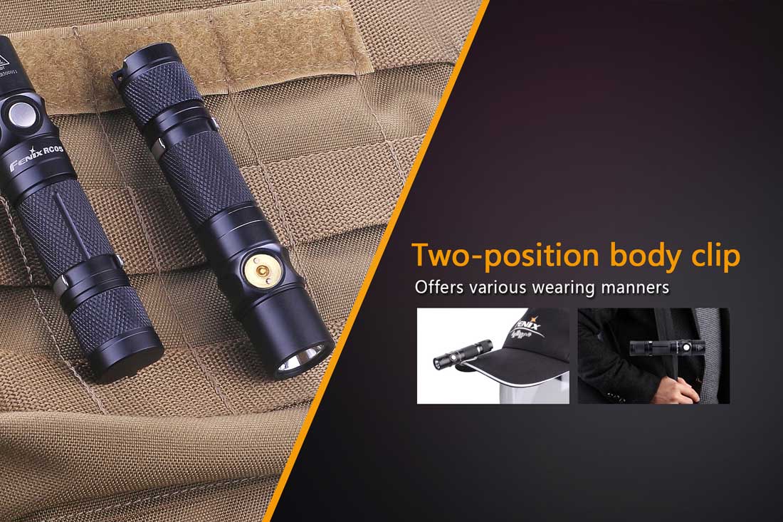 Fenix RC05 Rechargeable LED Flashlight - 900 Lumens, Compact & Waterproof for Camping, Hiking, Emergency Use (Discontinued Model)