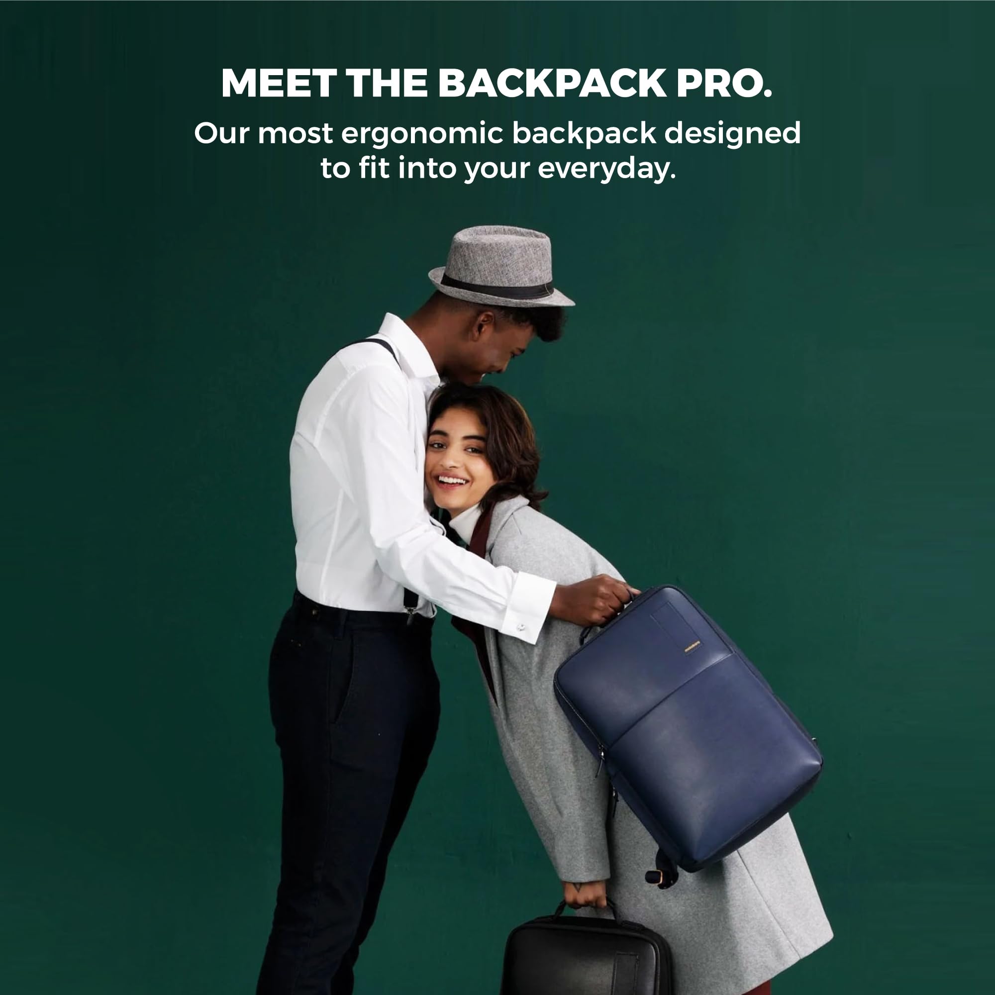 MOKOBARA Unisex Backpack Pro - 21L Vegan Leather Water Resistant Laptop Bag for 15.6 Inch Laptops | Work, Travel & College Backpack with Spacious Compartment | 2022 Model (One Size Medium, Deep Blue)