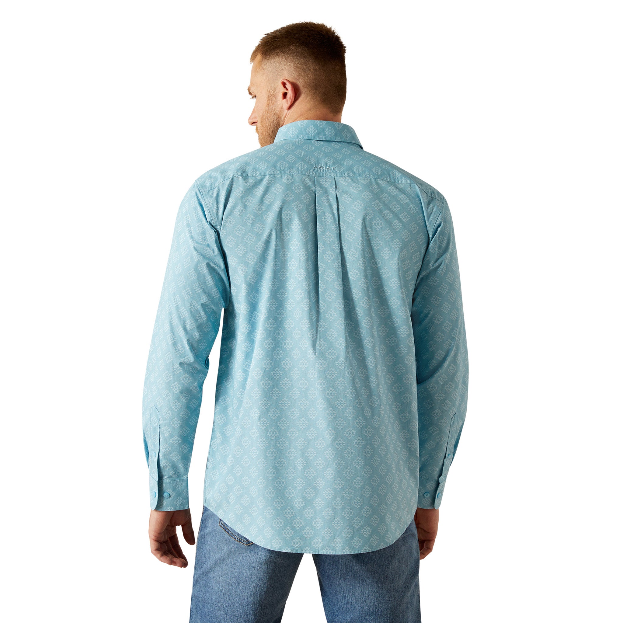 Ariat Garmon Turquoise Western Button Down Long Sleeve Shirt for Men - Perfect for Rodeo, Ranch Work & Casual Wear