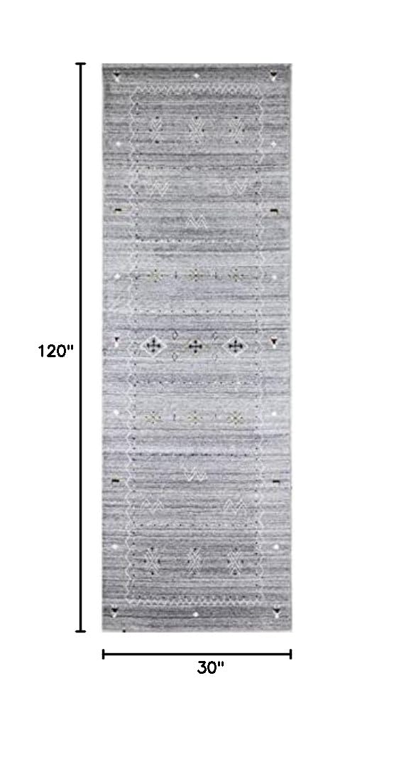 Luxury Hand Loomed Wool & Viscose Area Rug - Bashian Collection - 2.6’ x 10’ Glacier Runner Rug for Entryway, Living Room, Hallway - Soft & Durable Home Decor for Modern & Traditional Interiors