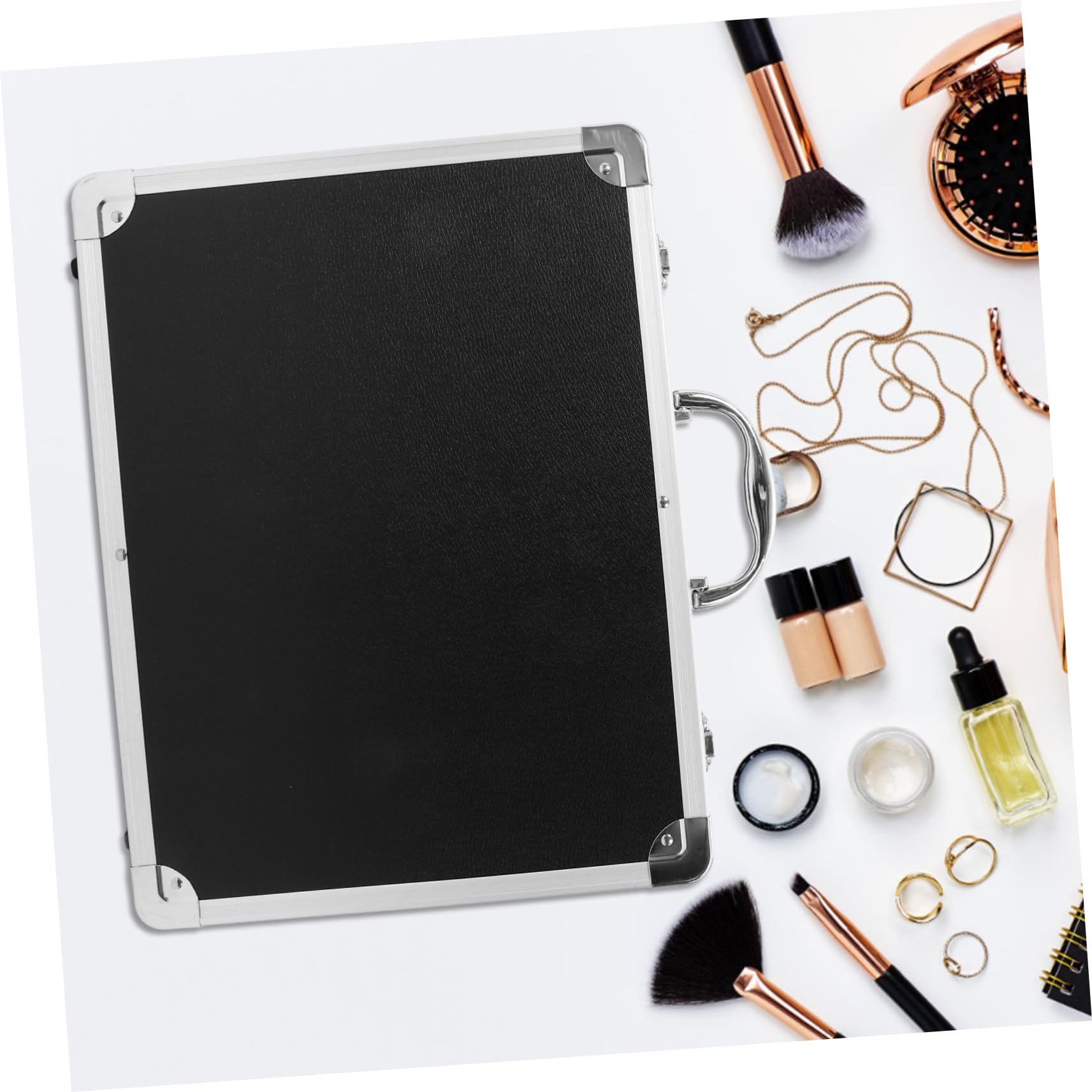 SAFIGLE Large Capacity Makeup Bag - Shockproof Travel Case for Tools & Cosmetics - Durable Aluminum Alloy for Men & Women