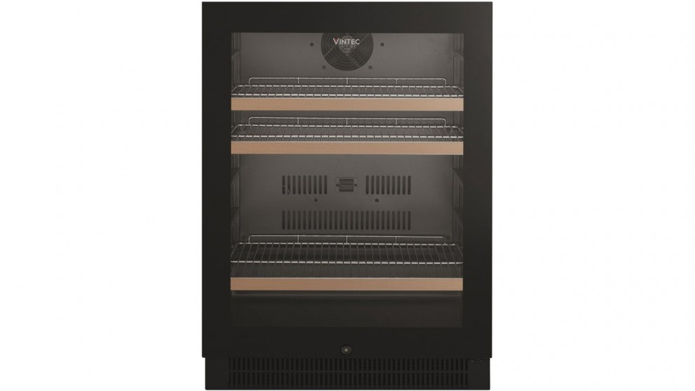 Vintec 100-Bottle Beverage Cooler - Black Glass Door Beer Fridge for Home Bar, Basement, or Man Cave - Perfect for Storing Wine, Craft Beer, and Soda (Model VBS050SBB)