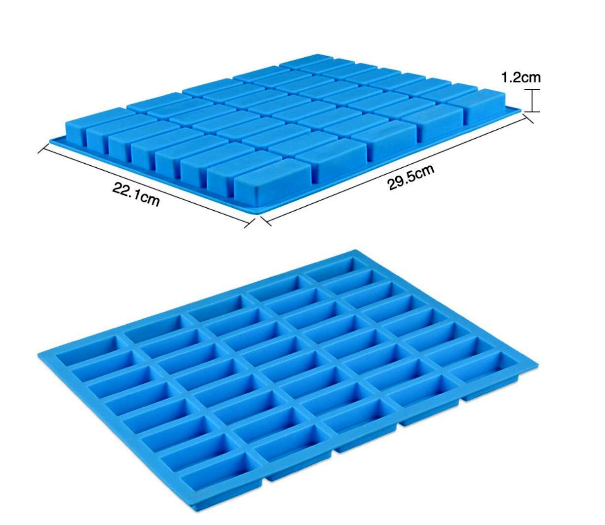 40 Cavities Rectangle Silicone Mold for Chocolate, Candy, Truffles, Ganache & Gummy - Premium Baking & Dessert Making Tool - Perfect for Home Bakers & Professional Chefs - Ideal for Parties, Holidays & Gift Packaging (Blue)