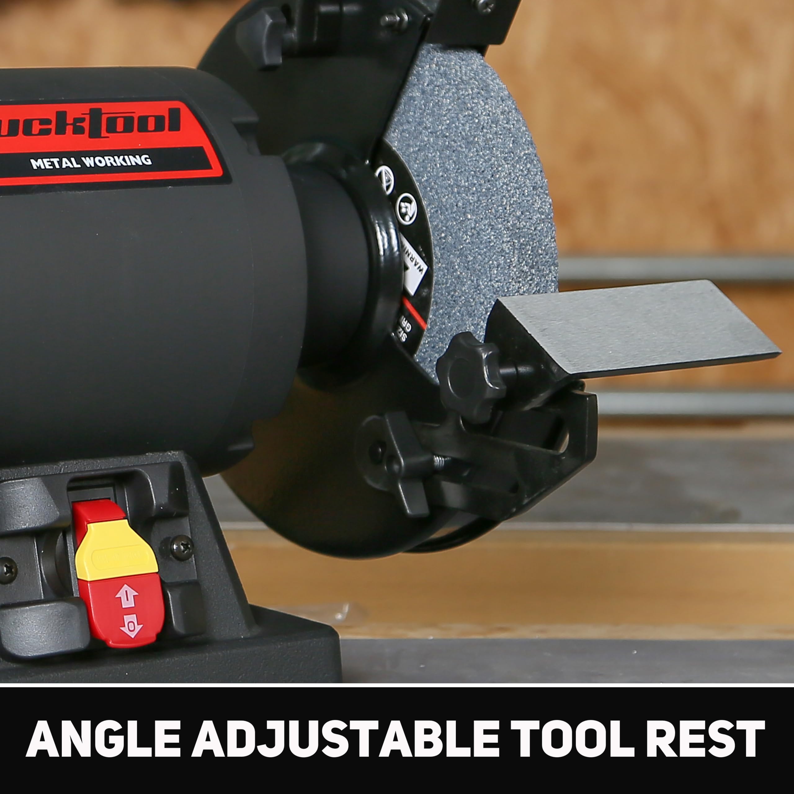 BUCKTOOL 1.0 HP 8 Inch High Speed Bench Grinder - 3590 RPM Table Grinder with 4.8A Motor, Precision Wobble-Free Wheel for Metal & Woodworking - Perfect for Sharpening, Polishing & DIY Projects