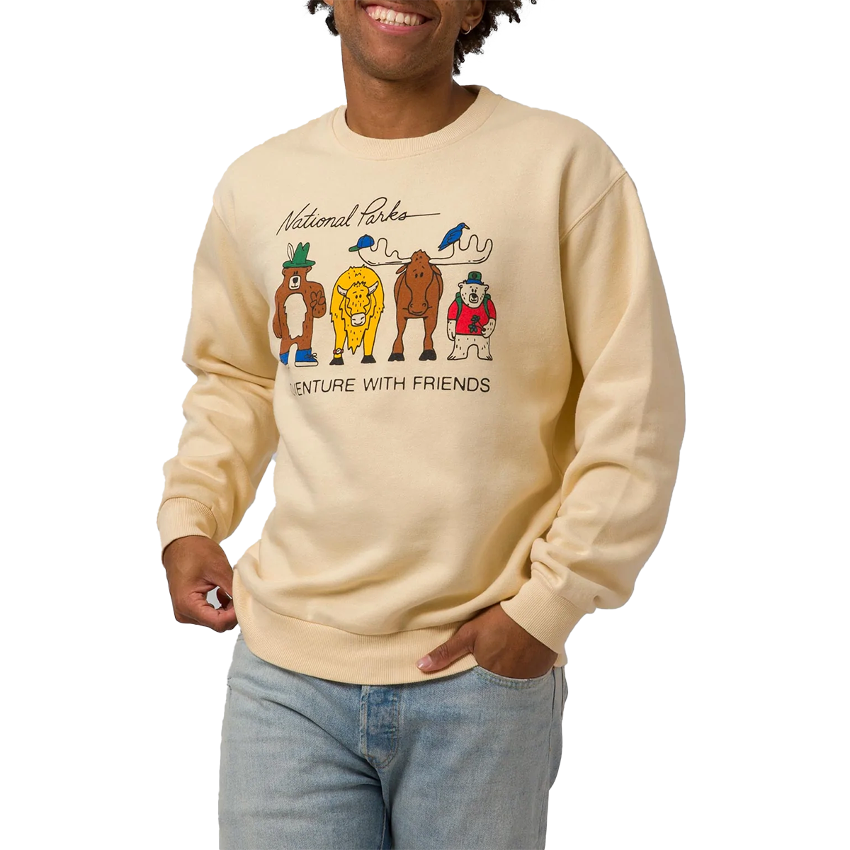 Adventure With Friends Crewneck Sweatshirt - Cozy & Stylish Pullover for Outdoor Activities, Camping, and Casual Wear