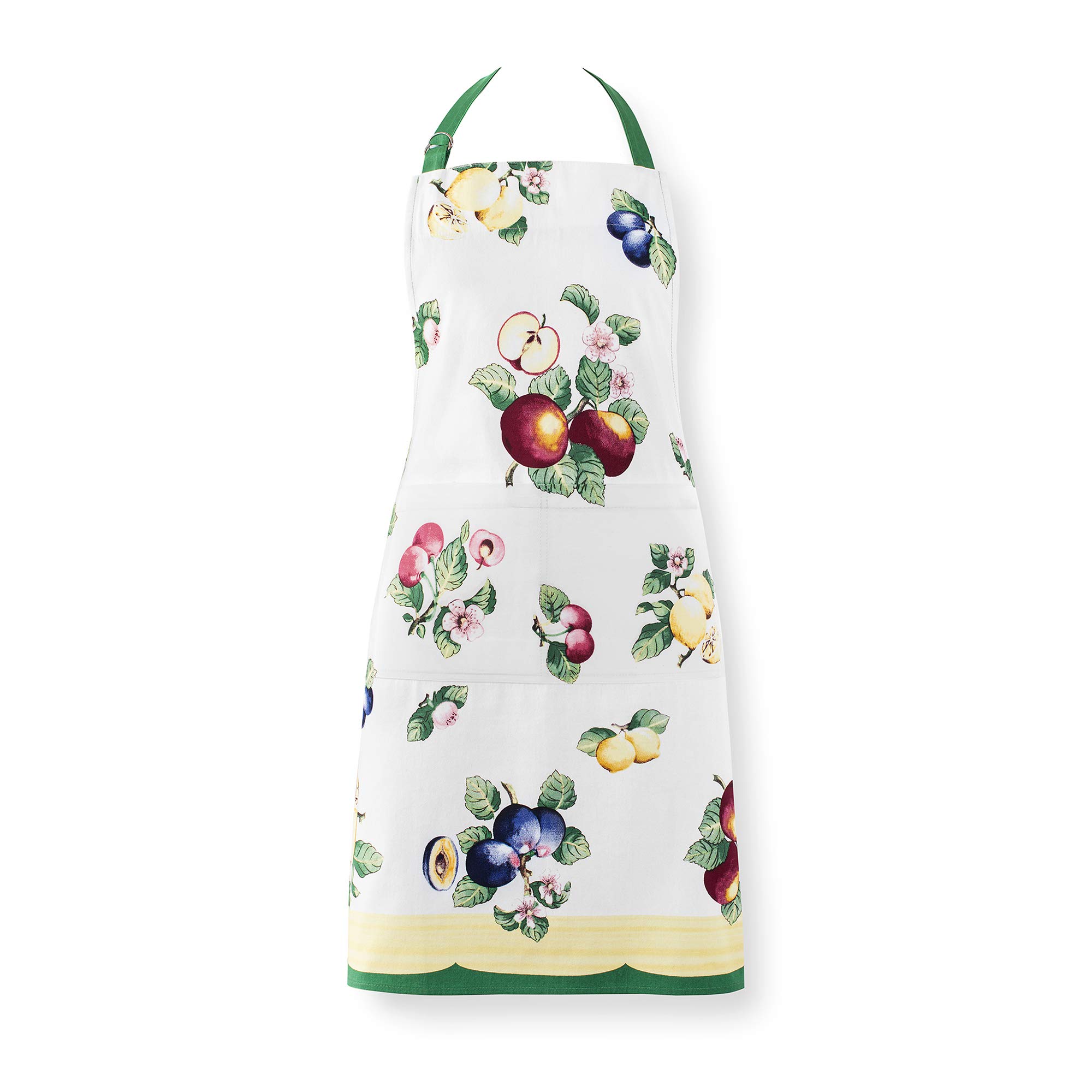 Elrene Home Fashions Villeroy & Boch French Garden Kitchen Apron - Premium Cotton Chef Apron for Cooking, Baking & Grilling - Stylish & Functional Home Kitchen Accessory for Women & Men