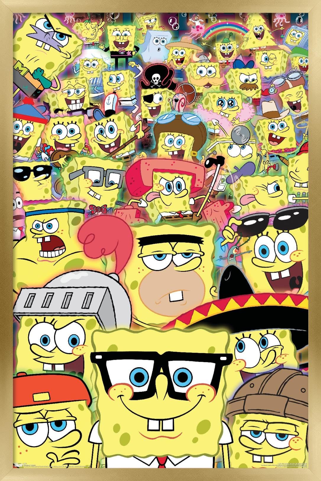 Trends International Nickelodeon SpongeBob SquarePants Gold Framed Wall Poster - 14.725 x 22.375 Inches - Kids Room Decor, Birthday Gift for Boys & Girls - Perfect for Bedroom, Playroom, and Classroom Decorations
