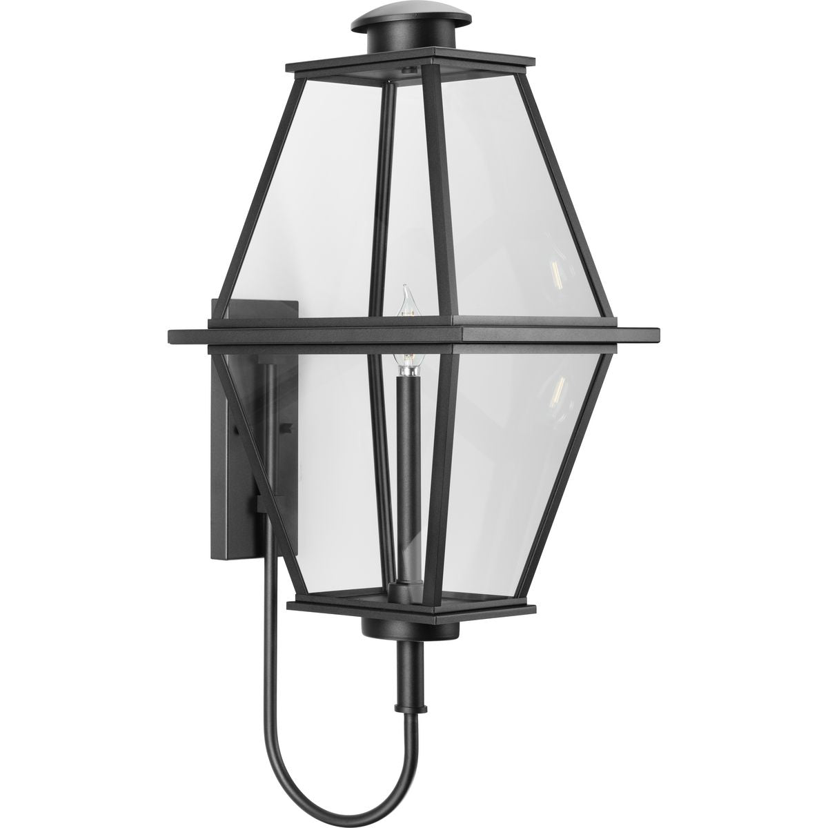 Bradshaw Collection Large Clear Glass Outdoor Wall Lantern - Elegant One Light Fixture for Porch, Patio, Garden & Exterior Home Decor
