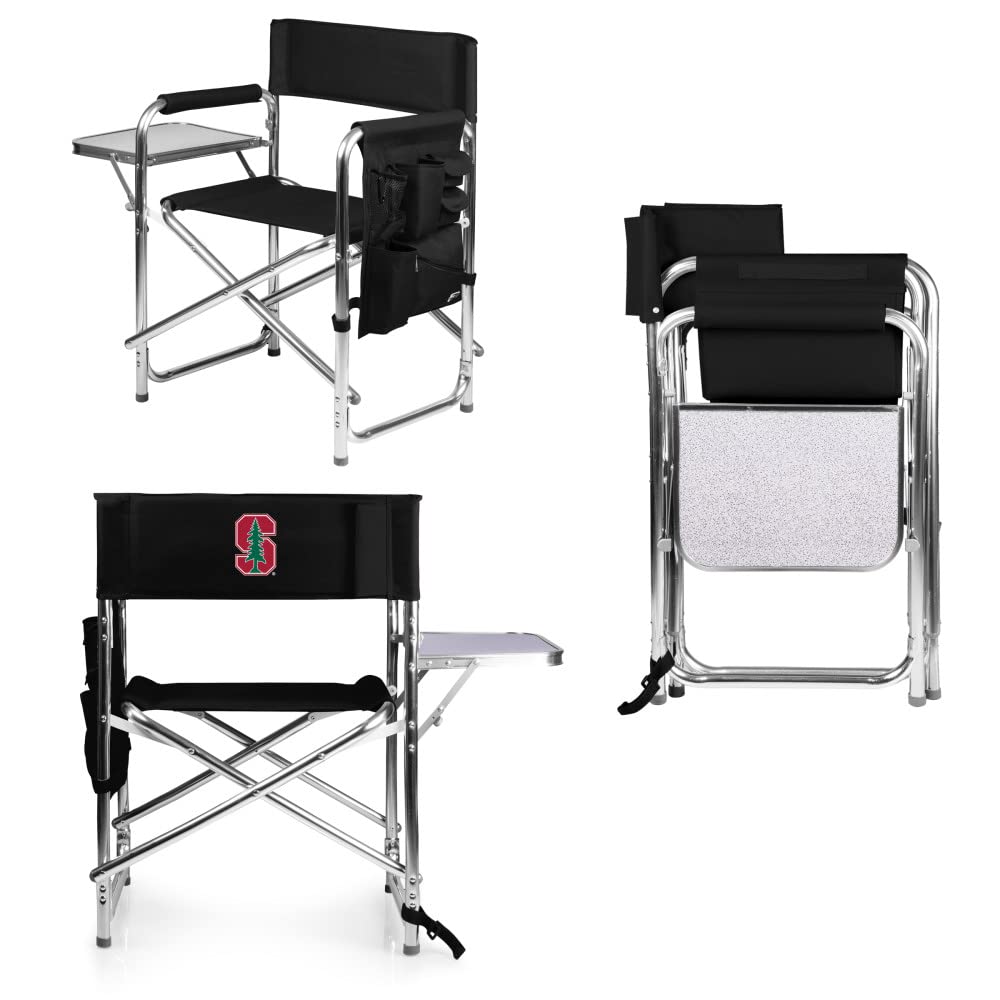 PICNIC TIME NCAA California Bears Folding Sports Chair with Side Table - Portable Beach & Camping Chair for Adults - Perfect for Tailgating, Outdoor Events & Picnics