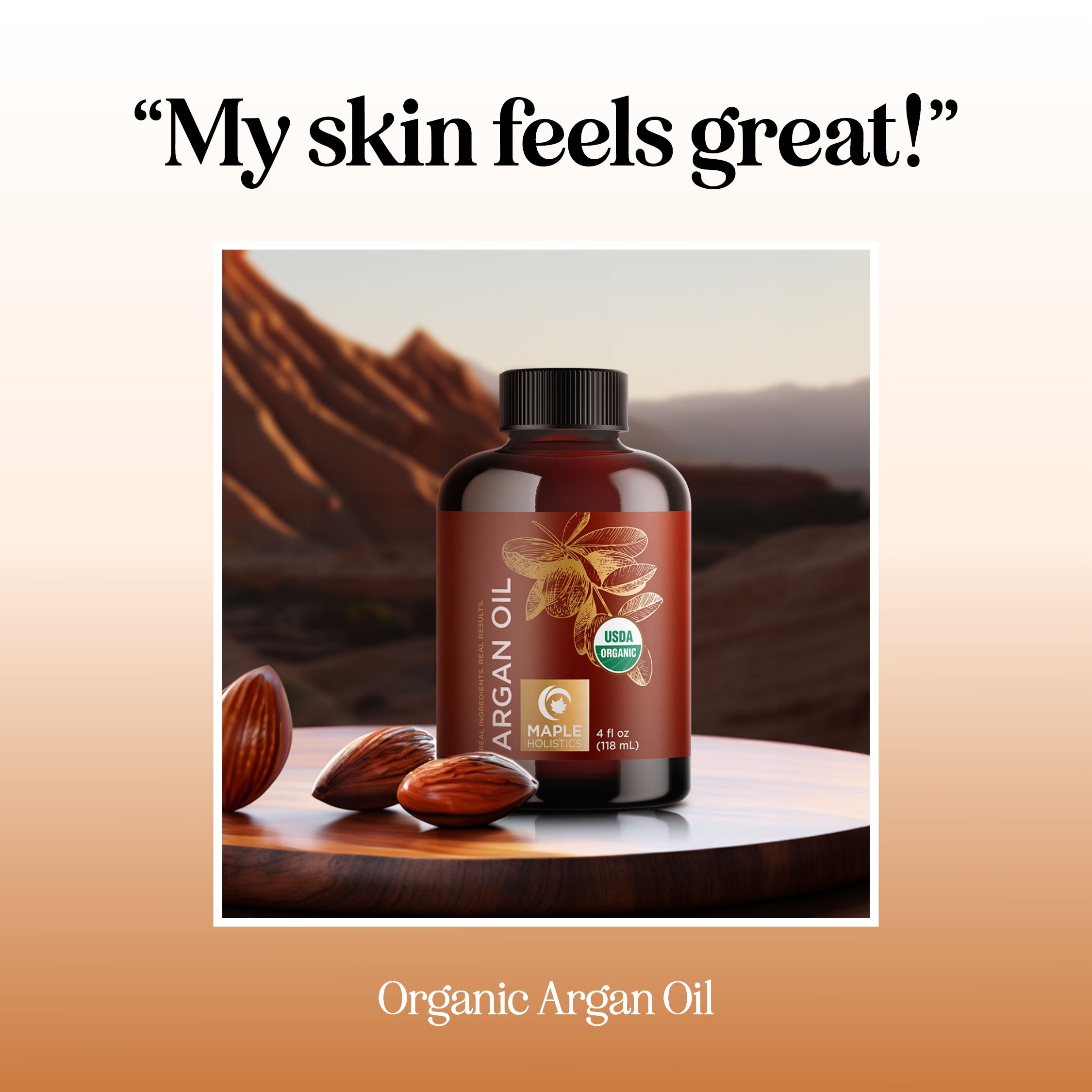 Pure Organic Argan Oil for Hair & Skin - 100% Natural Cold Pressed Moroccan Argan Oil - Best for Dry Hair, Frizzy Hair, Split Ends & Skin Hydration - Perfect for Daily Hair Care, Face Moisturizer & Nail Treatment