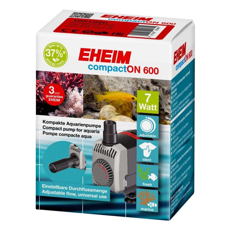 Eheim compactON 600 Water Pump - 250-600 L/H Flow Rate - Quiet & Energy Efficient Aquarium Pump for Fish Tanks, Ponds & Water Features | Ideal for Home Aquariums, Garden Ponds & Indoor Water Displays