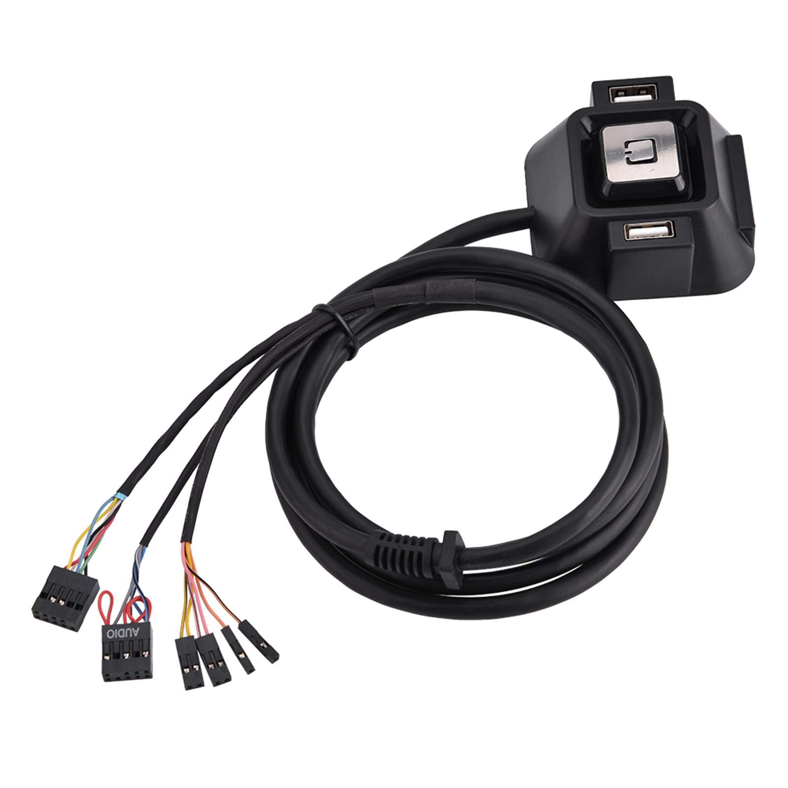 Glomora Desktop Power Reset Switch with Dual USB Ports & Audio Interface - Extended Computer Case Button for PC, Home & Office Use | Easy Access Control for Workstations & Gaming Rigs