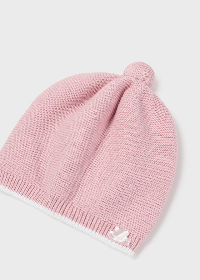 Mayoral Baby Knit Cap for Newborn Girls - Soft Winter Beanie with Rosette Design - Perfect for Photoshoots, Holidays & Outdoor Activities