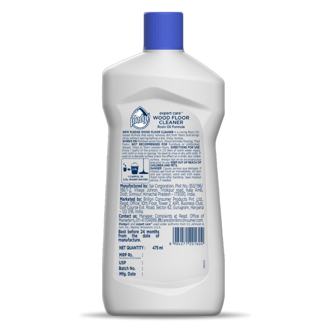 Pledge Expert Care Wood Floor Cleaner - Gently Cleans & Shines Hardwood Floors (16oz, Lemon Fresh Scent) - Safe for Daily Use in Homes & Offices
