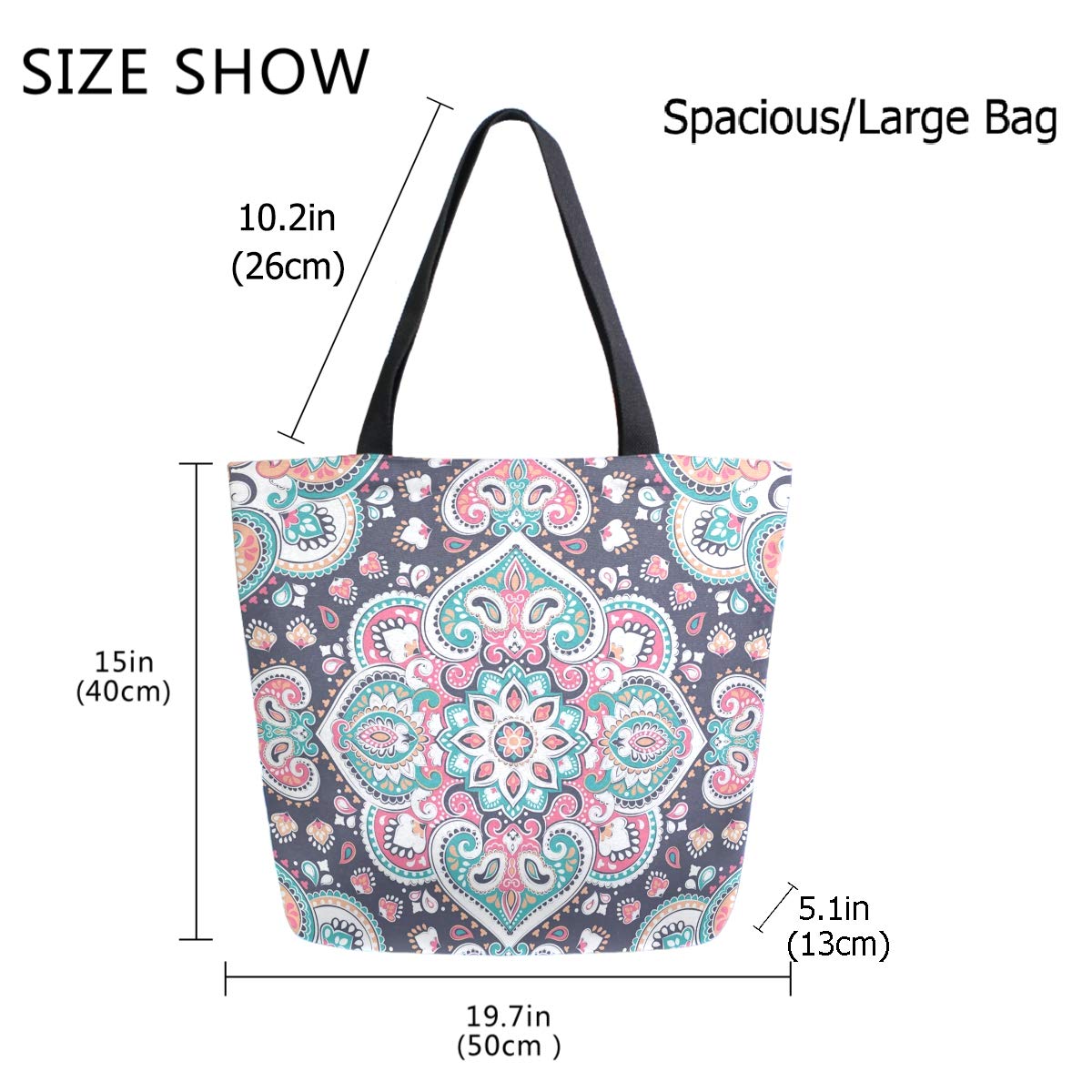 Stylish Large Tote Bag for Women - Spacious Beach Bag, Travel Weekender, Gym & Grocery Shopping - Durable Shoulder Bag with Realistic Pattern Design | Perfect for Work, Vacation & Daily Errands