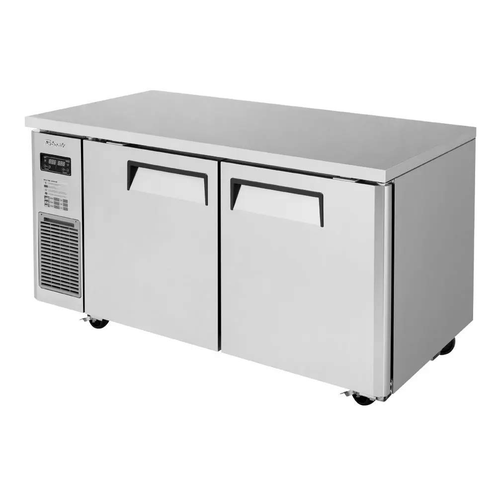 Turbo Air JURF-60-N J Series 59-Inch Undercounter Refrigerator Freezer with Dual Temperature Zones - Perfect for Restaurants, Bars, and Commercial Kitchens