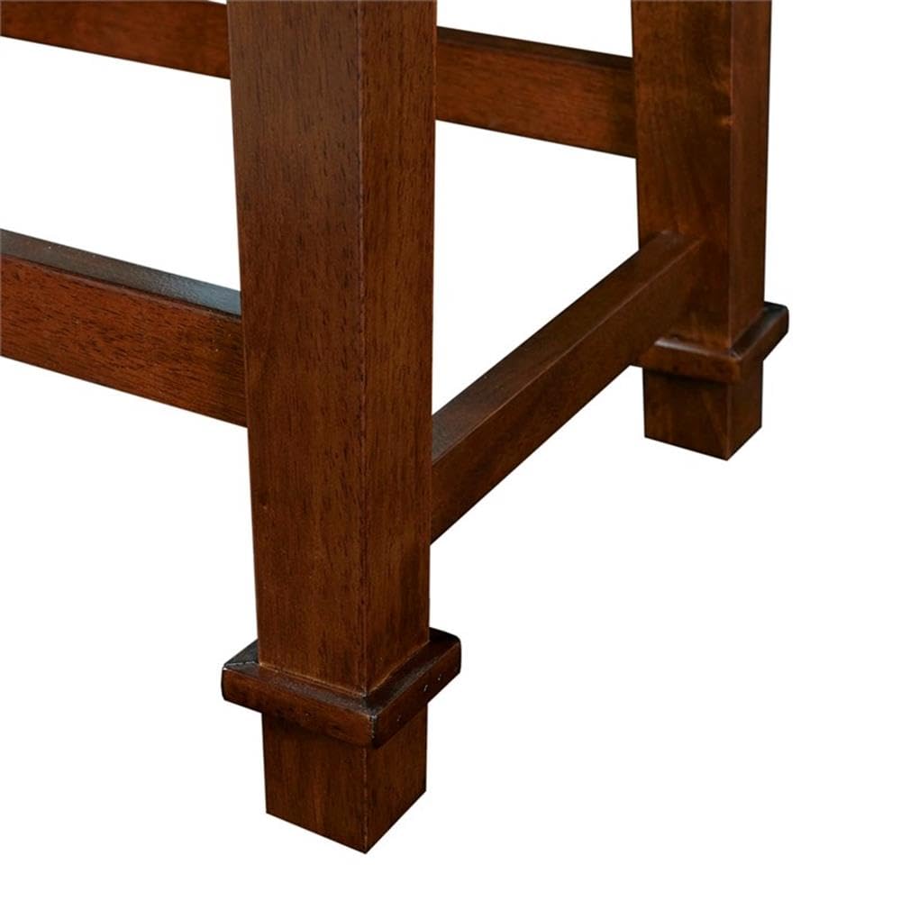 2-Piece Cherry Brown Wood Counter Stool Set 24