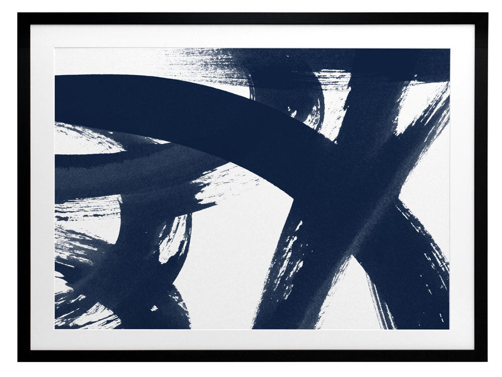 Changing Lanes Evening Ink Framed Art Print - Modern Abstract Wall Decor for Living Room, Bedroom & Office