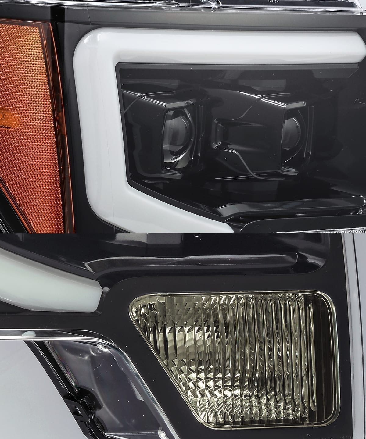 09-14 Ford F150 LUXX Series LED Projector Headlights - Jet Black - High Performance Lighting for Night Driving & Off-Road Adventures