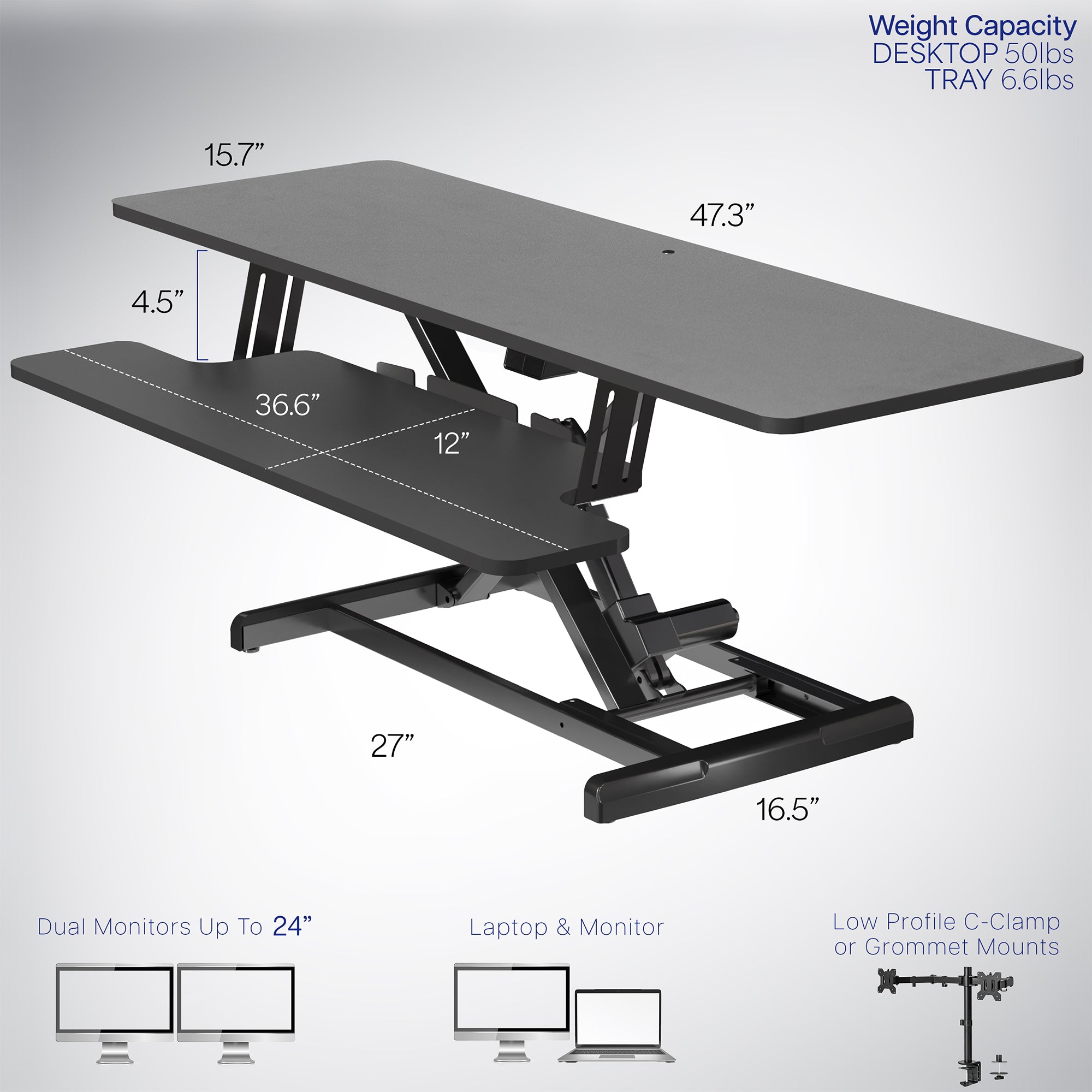 Adjustable Electric Standing Desk Riser - Ergonomic Height Adjustable Workstation for Home & Office - Perfect for Standing Desks, Computer Workstations, and Home Office Setup