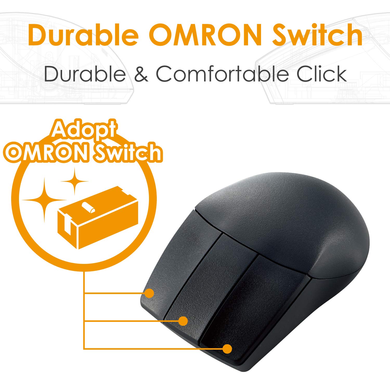 ELECOM Japan Wireless 2.4GHz 3D-CAD Mouse - 3 Button Optical Mouse with Smooth Tracking, Blue LED, 600/1200 DPI for Windows/Mac (M-CAD01DBBK) - Perfect for CAD Designers, Engineers & Graphic Professionals