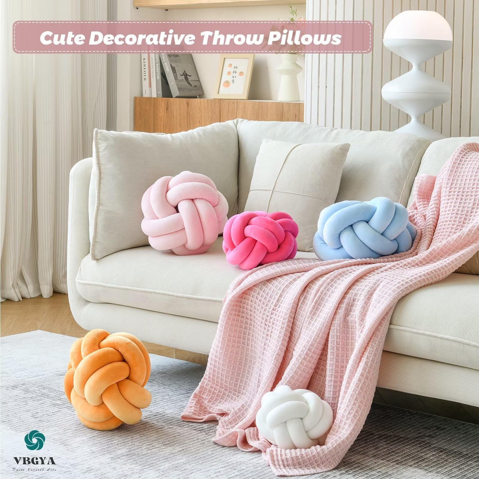Knot Pillow Ball - Soft Round Knotted Cushion for Bedroom & Sofa Decor