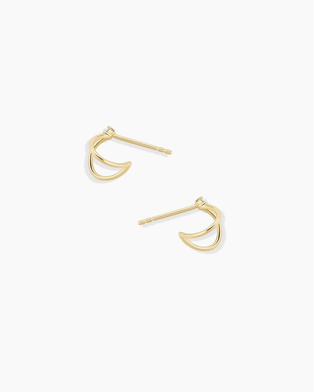 Diamond Solitaire Split Huggie Earrings for Women - Elegant Gold Hoop Earrings for Daily Wear & Special Occasions