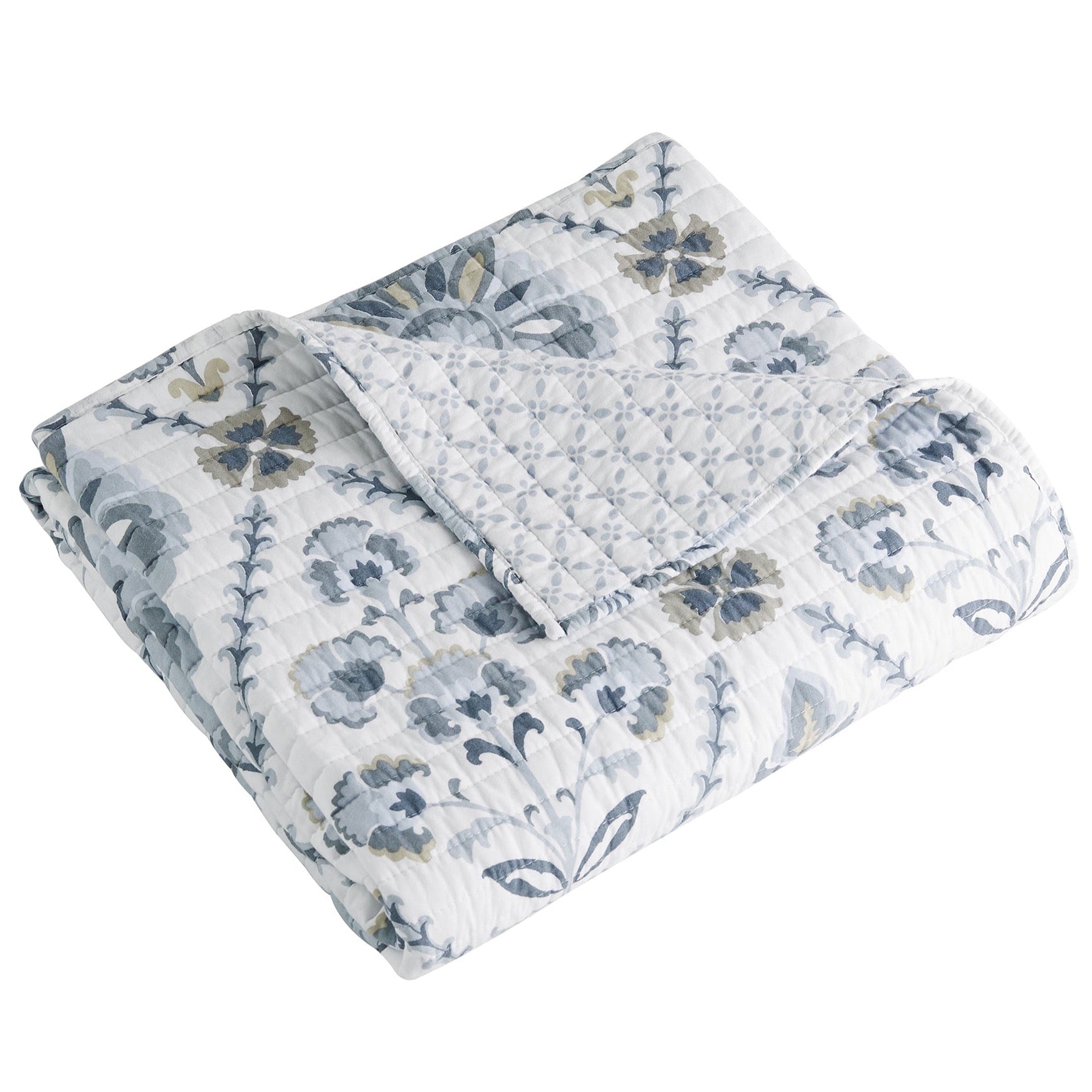 Maeve Neutral Quilted Throw Blanket - Soft Cozy Lightweight Bedspread for Couch, Sofa & Bed - Perfect for Living Room, Bedroom Decor & Winter Warmth