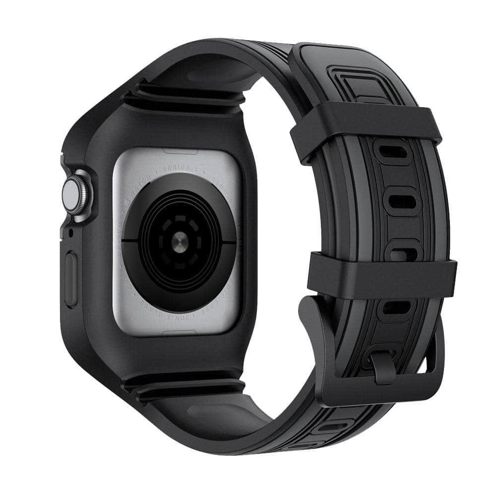 Soft Silicone Strap Protective Frame for Apple Watch Series 6/5/4/SE - 44mm 42mm 40mm 38mm - Comfortable Durable Band for Workout, Running & Daily Use