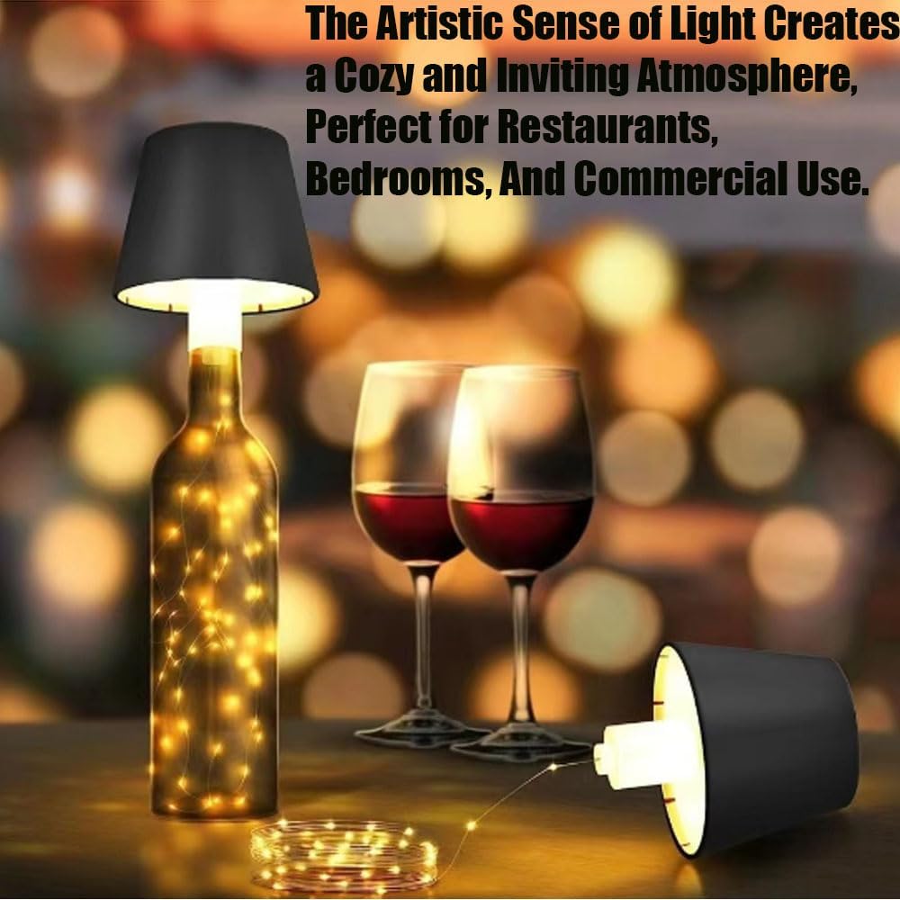 Pridola Wireless LED Bottle Lamp Kit - Rechargeable Decorative Lights for Wine & Liquor Bottles - Perfect for Home Bars, Weddings, Parties & Restaurants (White)