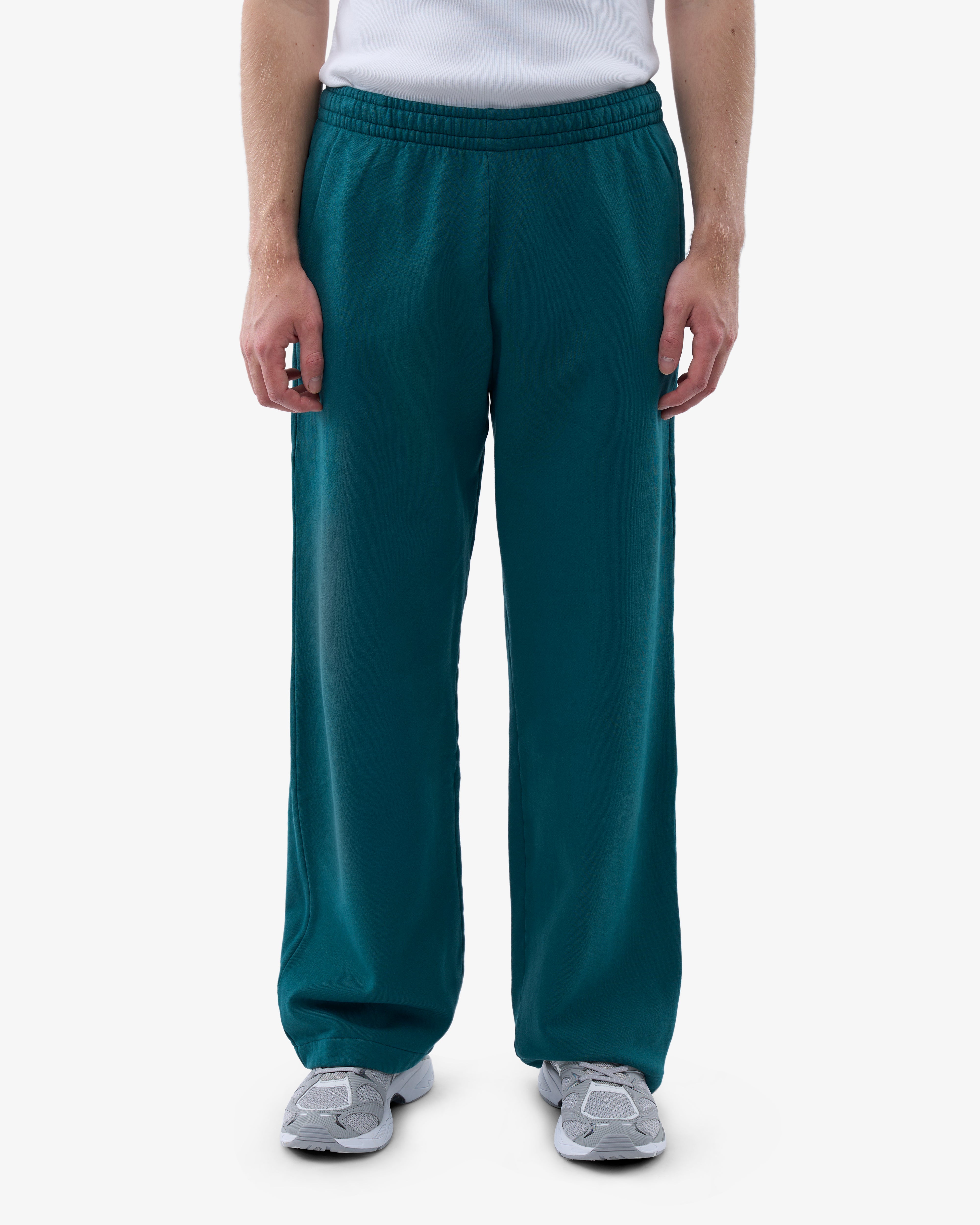 Organic Straight Leg Sweatpants for Women - Soft Comfortable Lounge Pants in Ocean Green - Perfect for Yoga, Running, and Casual Wear